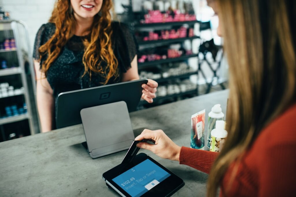 Card payment during December shopping season