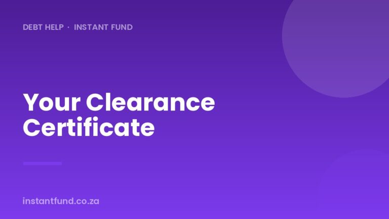 Your Clearance Certificate: Finishing Debt Review