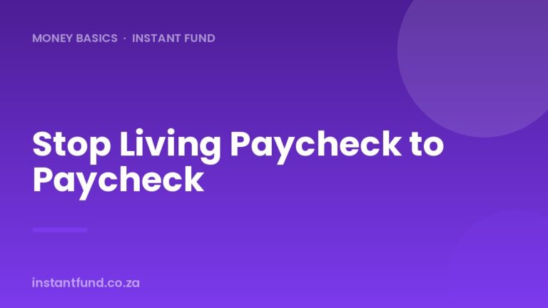 How to Stop Living Paycheck to Paycheck