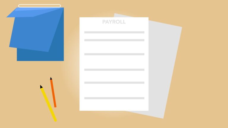 Payroll papers on a desk showing a year-end payment