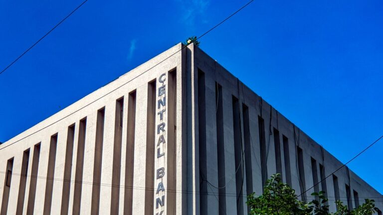 Bank ATM and bank building