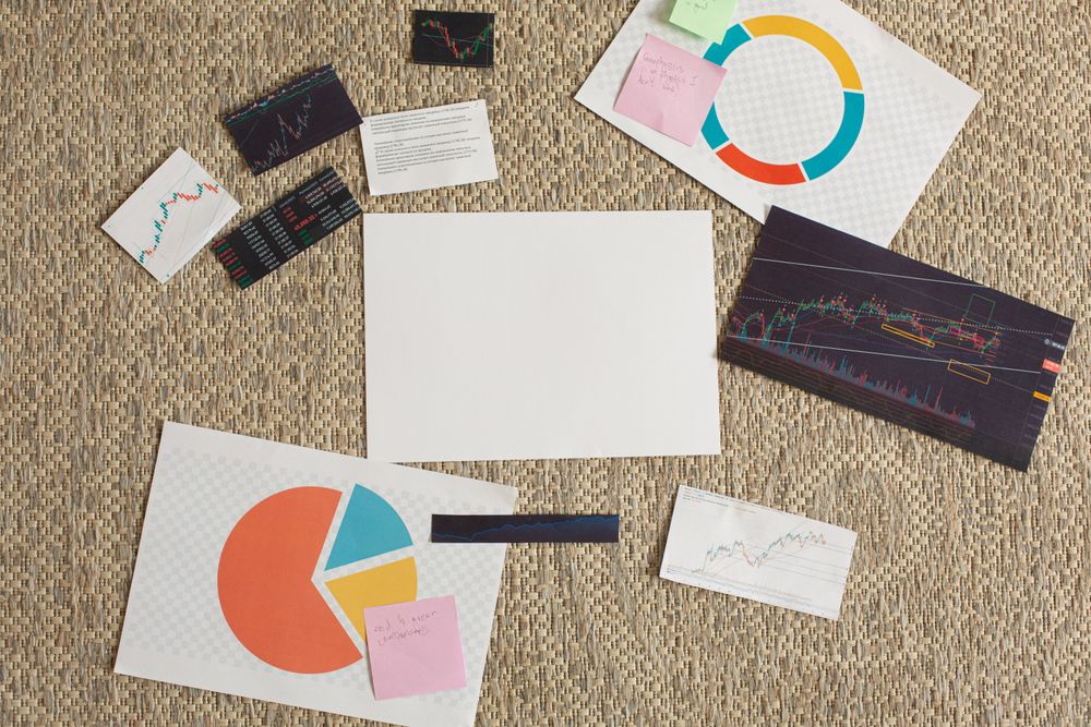 Financial chart and report on a desk