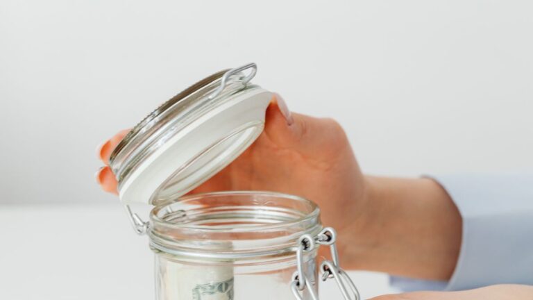 Savings jar and a savings tracker