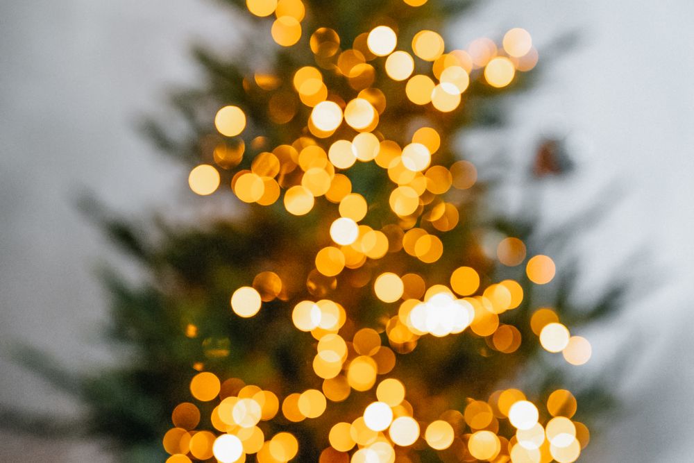 Wrapped Christmas gifts and festive decorations, festive season shopping with a spending limit