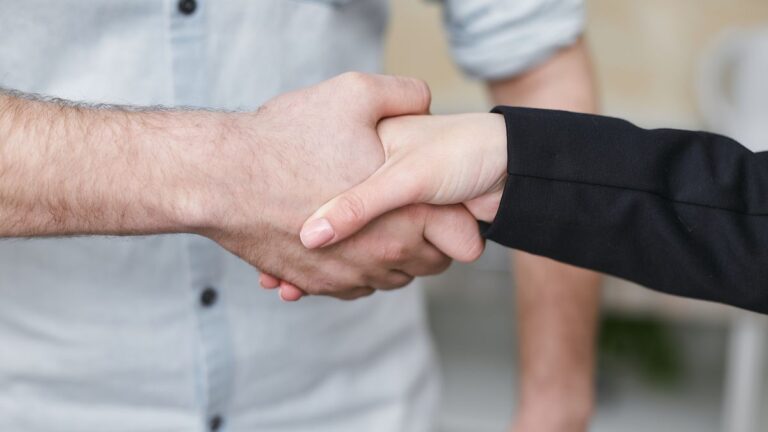 Handshake over an agreement