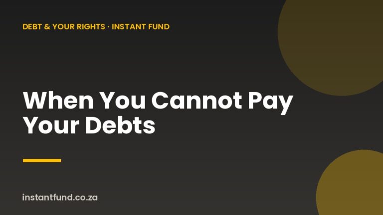 What to Do When You Cannot Pay Your Debts