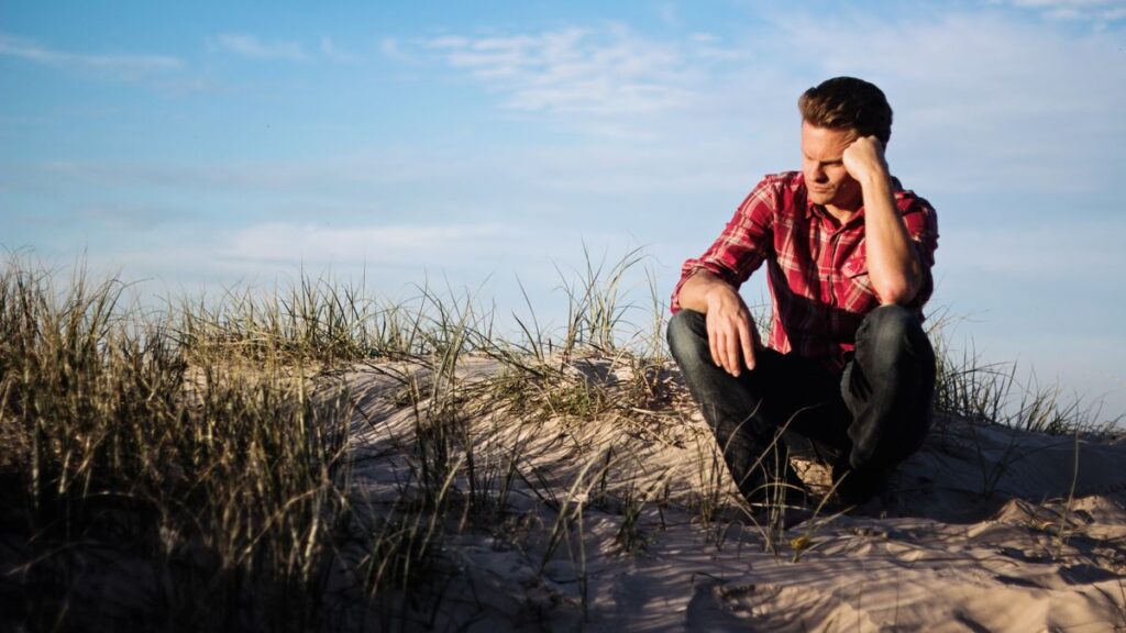 Person looking worried after a loan application was declined