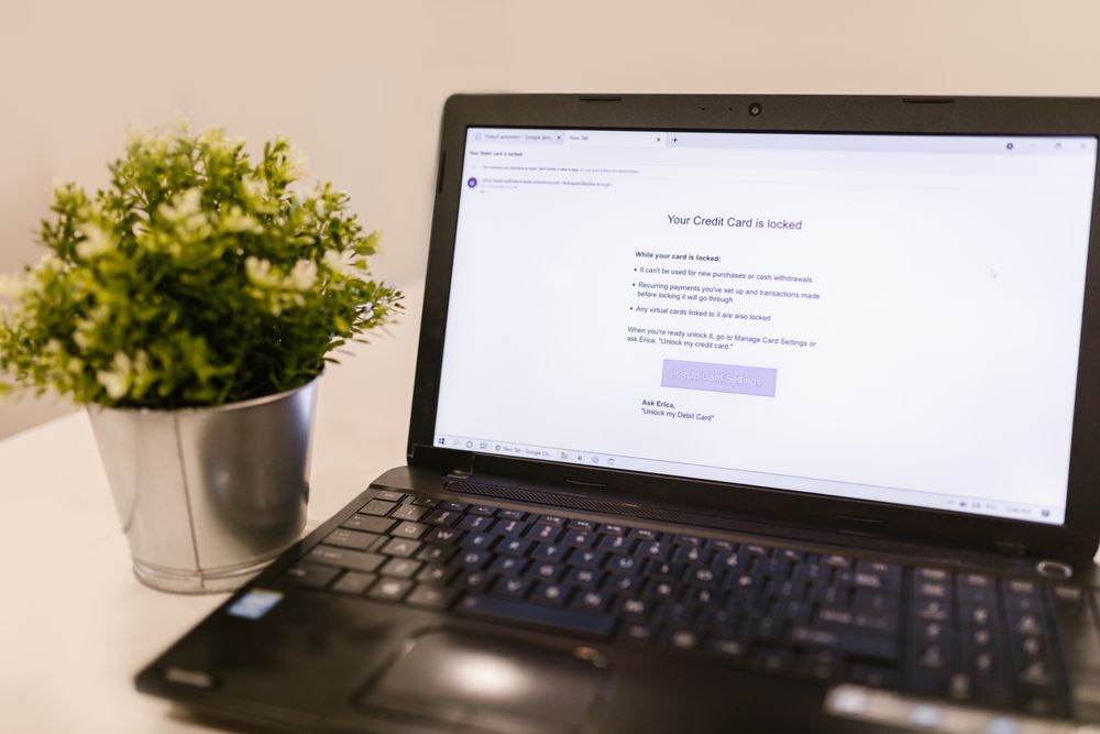 Person managing online banking on a laptop
