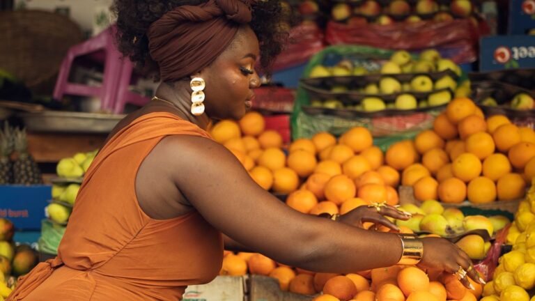 Shop owner at a stall representing informal lending
