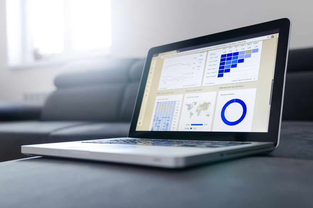Financial chart and report on a desk