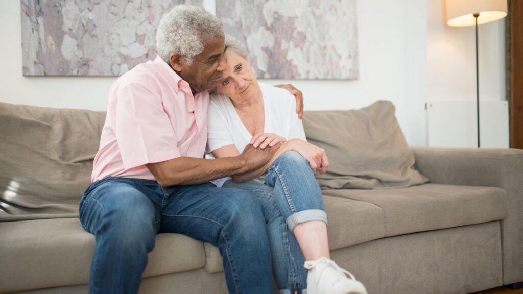 Retired couple spending time together