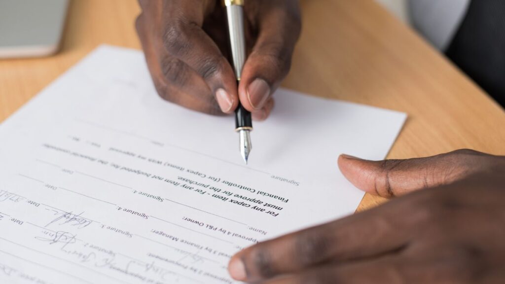 Financial paperwork representing an unsecured loan agreement