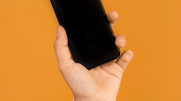 Hand holding a smartphone to arrange fast cash